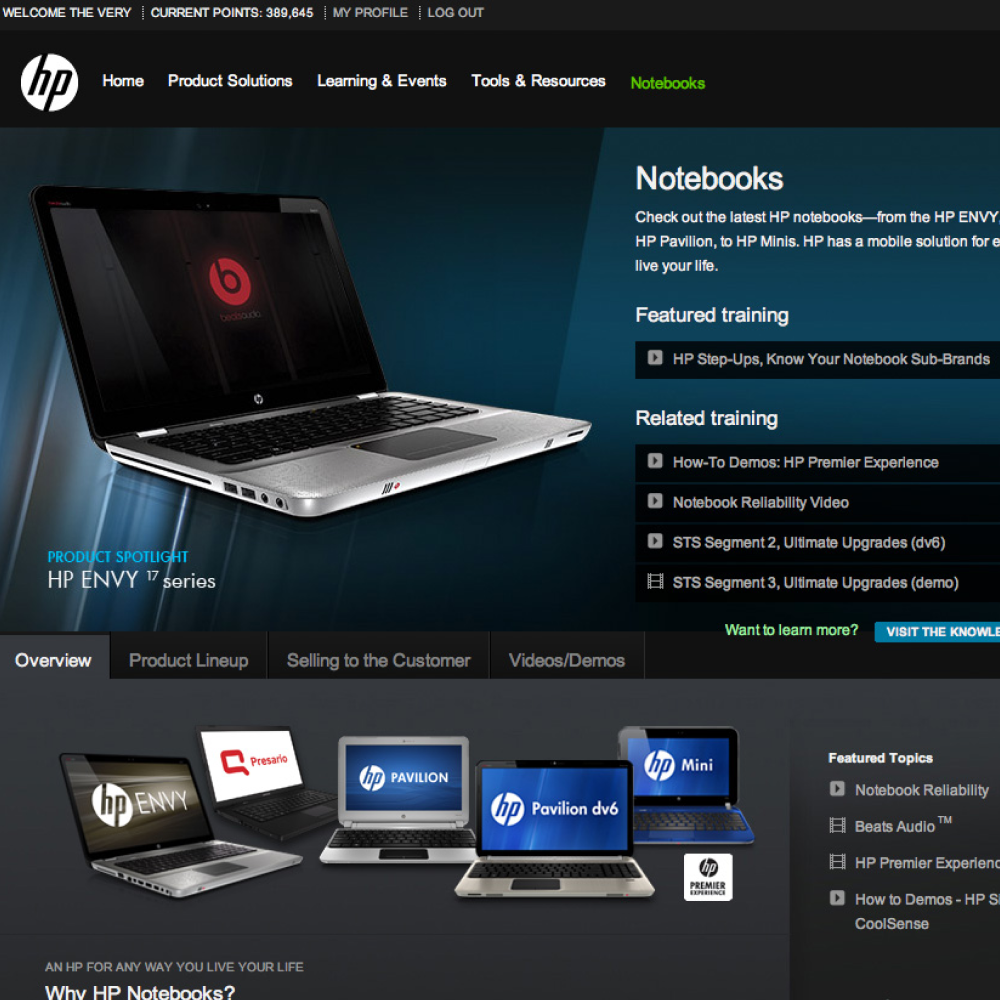 HP Sales Training Screenshot